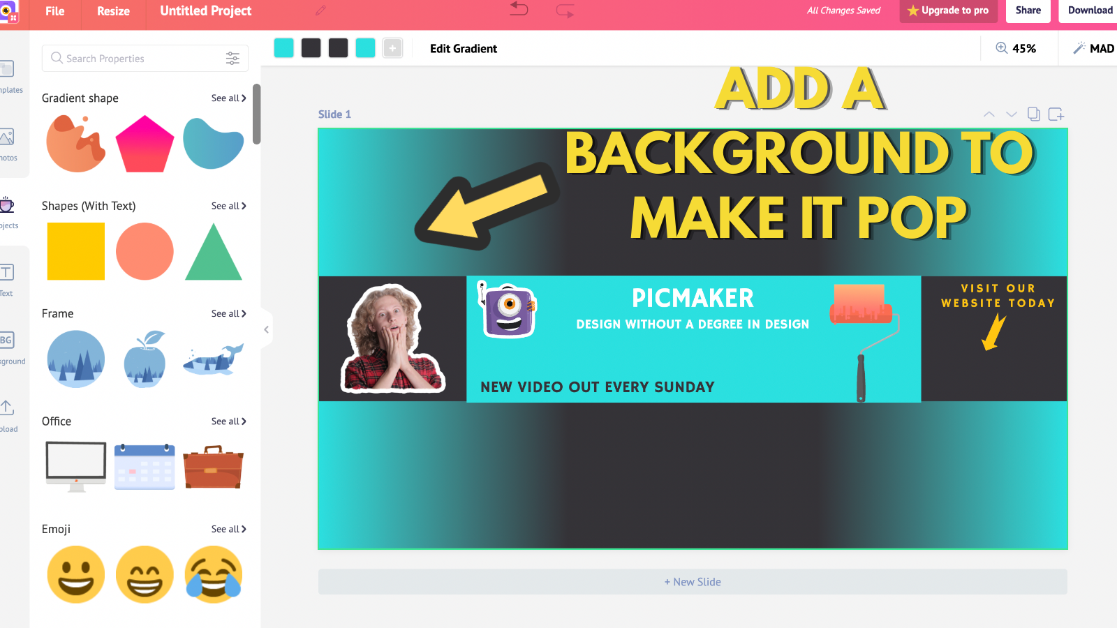 How To Design a YouTube Banner of 2048x1152 pixels - Picmaker