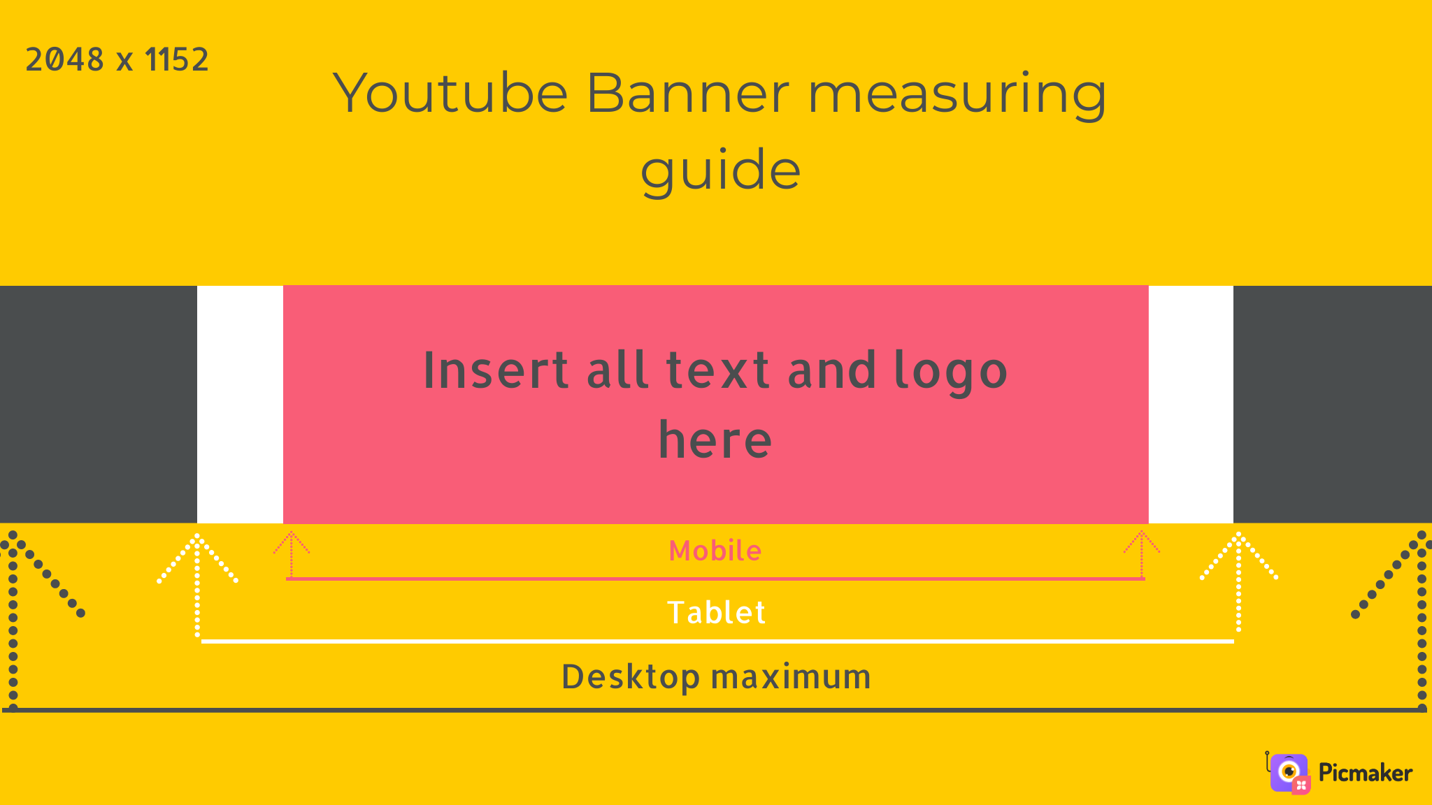 How To Design A Youtube Banner Of 48x1152 Pixels Picmaker Picmaker Blog